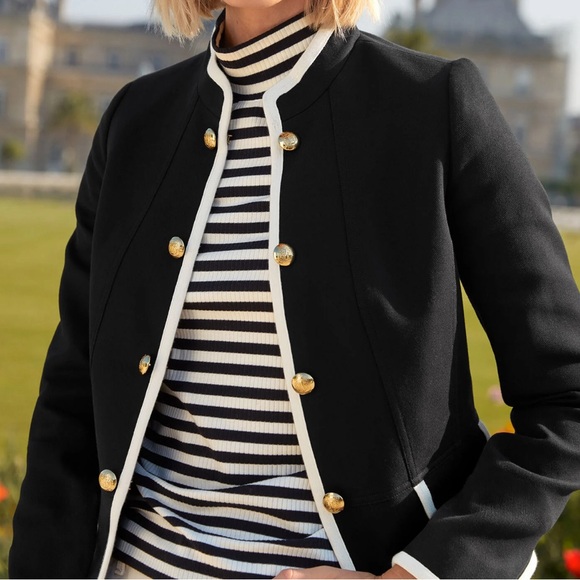 Talbots Plus Black Military Jacket size 18W - Picture 3 of 10